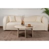Table basse - MOIRA - Ronde - Effet marbre travertin - 90 x 90 x 41 cm