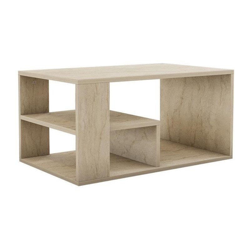 Table basse - EROS - Rectangulaire - Travertin - 80 x 50 x 40 cm