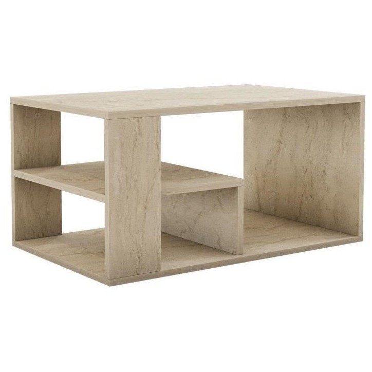 Table basse - EROS - Rectangulaire - Travertin - 80 x 50 x 40 cm