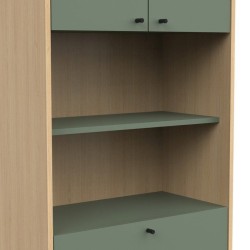 CALICOSY - Colonne 4 portes, 1 tiroir et 2 niches H201,5 cm - ELISA -