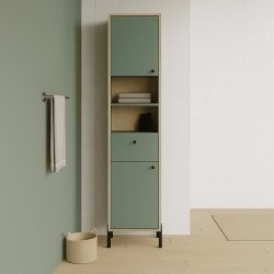 Colonne de salle de bain - 2 portes - 1 tiroir - L38,8 x P33,1 x H201,