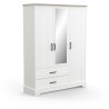 Armoire de chambre - COTTAGE - Chene Kronberg / Blanc - 3 portes - 148