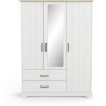 Armoire de chambre - COTTAGE - Chene Kronberg / Blanc - 3 portes - 148