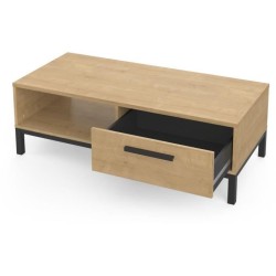 Table basse 1 tiroir / 1 niche - CRAFT - Rectangulaire - Chene Hamilto
