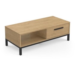Table basse 1 tiroir / 1 niche - CRAFT - Rectangulaire - Chene Hamilto