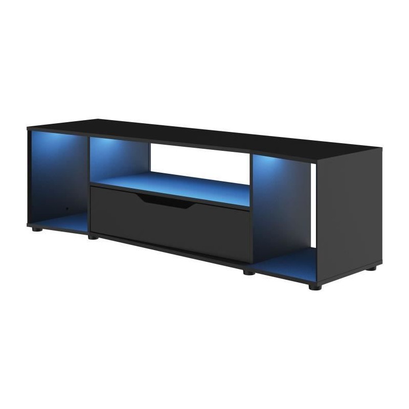 Meuble TV gamer - HACK - Noir - 163 x 45 x 48 cm - DIAGONE Meuble TV gamer - HACK - Noir - 163 x 45 x 48 cm - DIAGONE