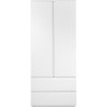 Armoire Image 60A - 2 portes battantes - 2 tiroirs - Blanc Mat - L80 x