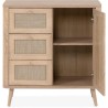 Commode - 3 tiroirs - 1 porte - Décor Cannage - L80,9 x H84 x P40 cm