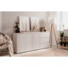 Buffet Capetown - Décor blanc brillant - Panneaux de particules - 3 p