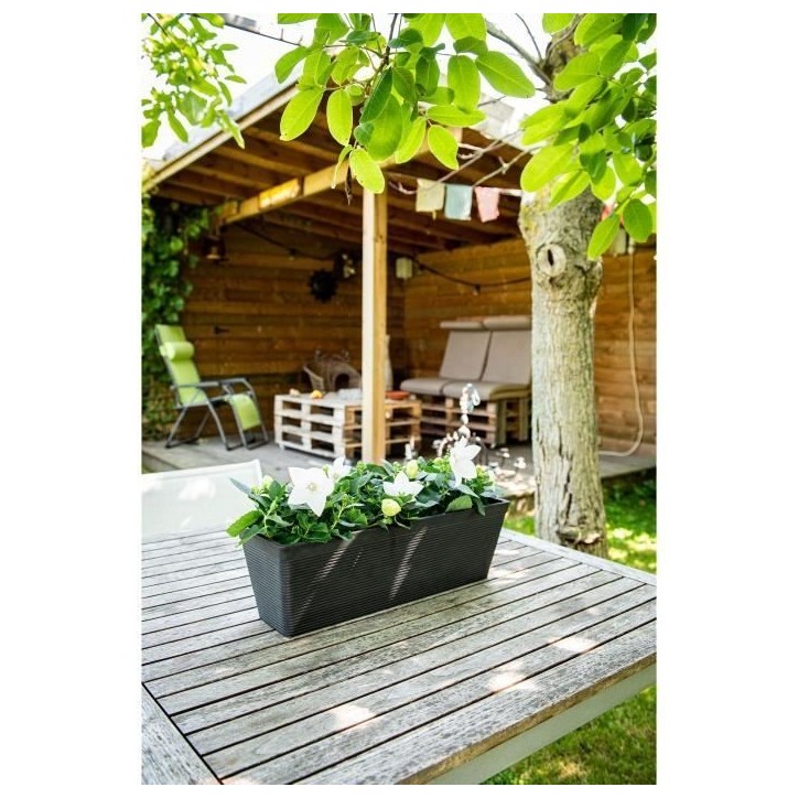 Jardiniere - GARDEN ID - Green Care Impact Noir-Anth - 50 x 16 x 16 cm - Garanti 10ans - 100% recyclé - UV/gel résistant