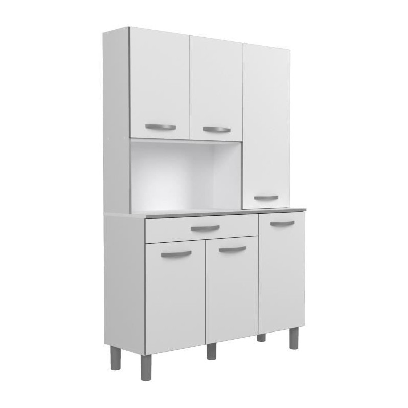 OSLO Buffet de 120 cm - 1 Tiroir et 6 Portes - L 120 x P 40 x H 185 cm