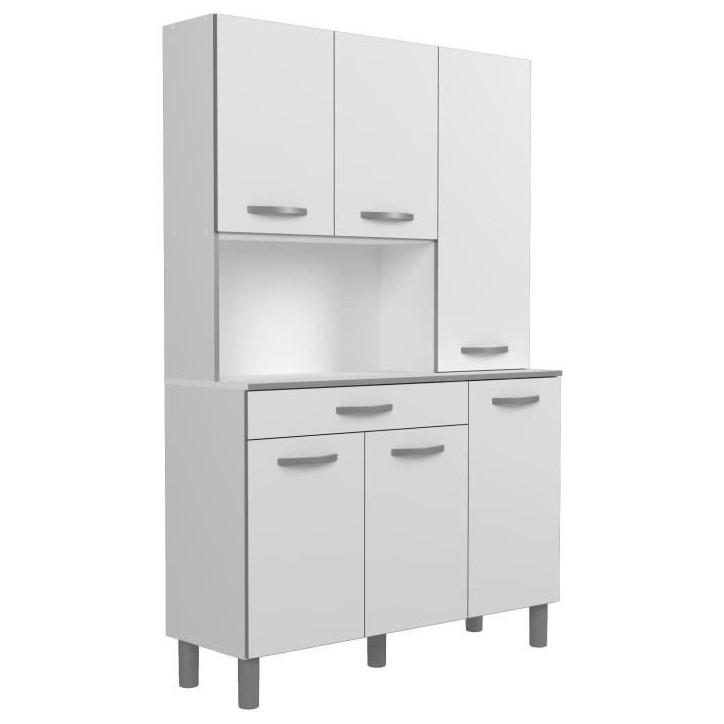 OSLO Buffet de 120 cm - 1 Tiroir et 6 Portes - L 120 x P 40 x H 185 cm - Coloris Blanc OSLO Buffet de 120 cm - 1 Tiroir et 6 Portes - L 120 x P 40 x H 185 cm - Coloris Blanc