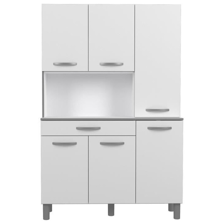 OSLO Buffet de 120 cm - 1 Tiroir et 6 Portes - L 120 x P 40 x H 185 cm - Coloris Blanc OSLO Buffet de 120 cm - 1 Tiroir et 6 Portes - L 120 x P 40 x H 185 cm - Coloris Blanc