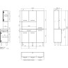 OSLO Buffet de 120 cm - 1 Tiroir et 6 Portes - L 120 x P 40 x H 185 cm