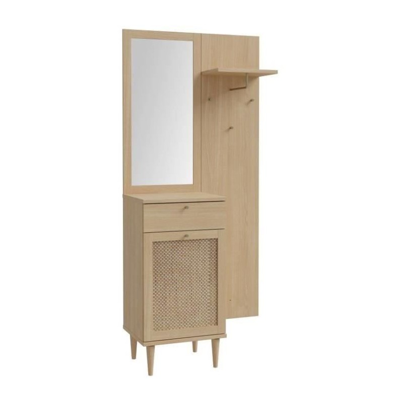 Vestiaire - CALASETTA - Chene - 1 porte - 1 tiroir - 90,4 x 41,4 x 198 Vestiaire - CALASETTA - Chene - 1 porte - 1 tiroir - 90,4 x 41,4 x 198