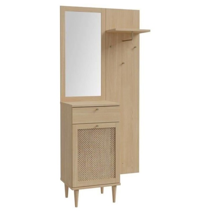 Vestiaire - CALASETTA - Chene - 1 porte - 1 tiroir - 90,4 x 41,4 x 198 cm