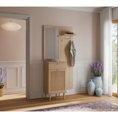 Vestiaire - CALASETTA - Chene - 1 porte - 1 tiroir - 90,4 x 41,4 x 198 cm