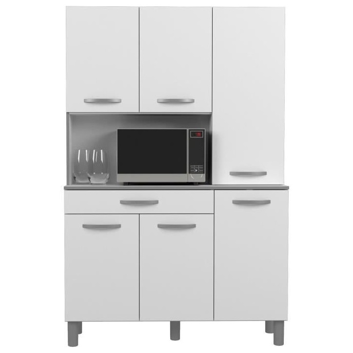 OSLO Buffet de 120 cm - 1 Tiroir et 6 Portes - L 120 x P 40 x H 185 cm - Coloris Blanc OSLO Buffet de 120 cm - 1 Tiroir et 6 Portes - L 120 x P 40 x H 185 cm - Coloris Blanc