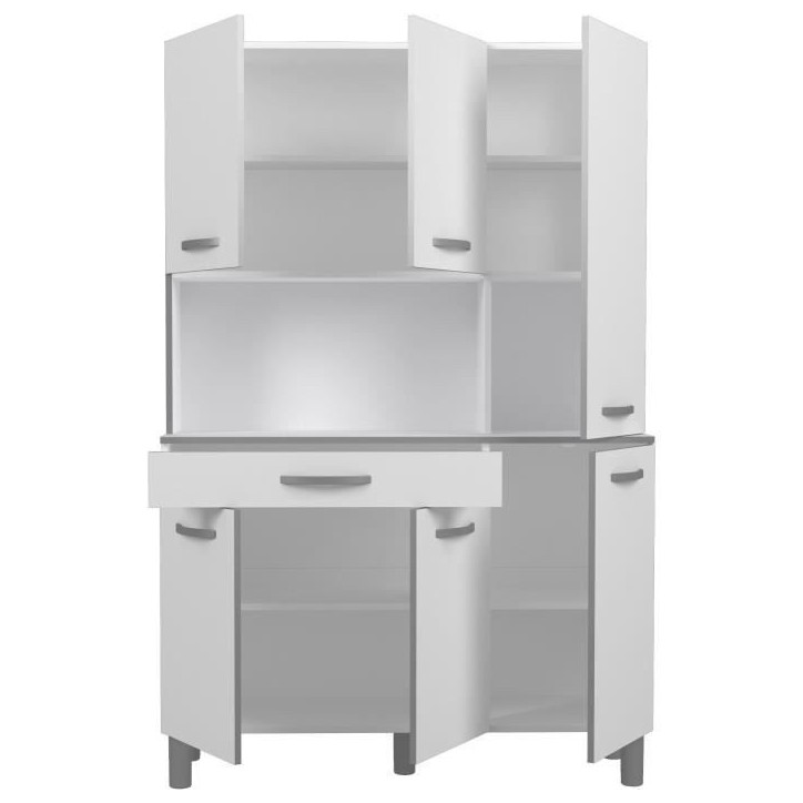OSLO Buffet de 120 cm - 1 Tiroir et 6 Portes - L 120 x P 40 x H 185 cm - Coloris Blanc OSLO Buffet de 120 cm - 1 Tiroir et 6 Portes - L 120 x P 40 x H 185 cm - Coloris Blanc