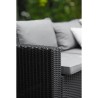 Salon de jardin en résine imitation rotin tressé - Gris graphite - A