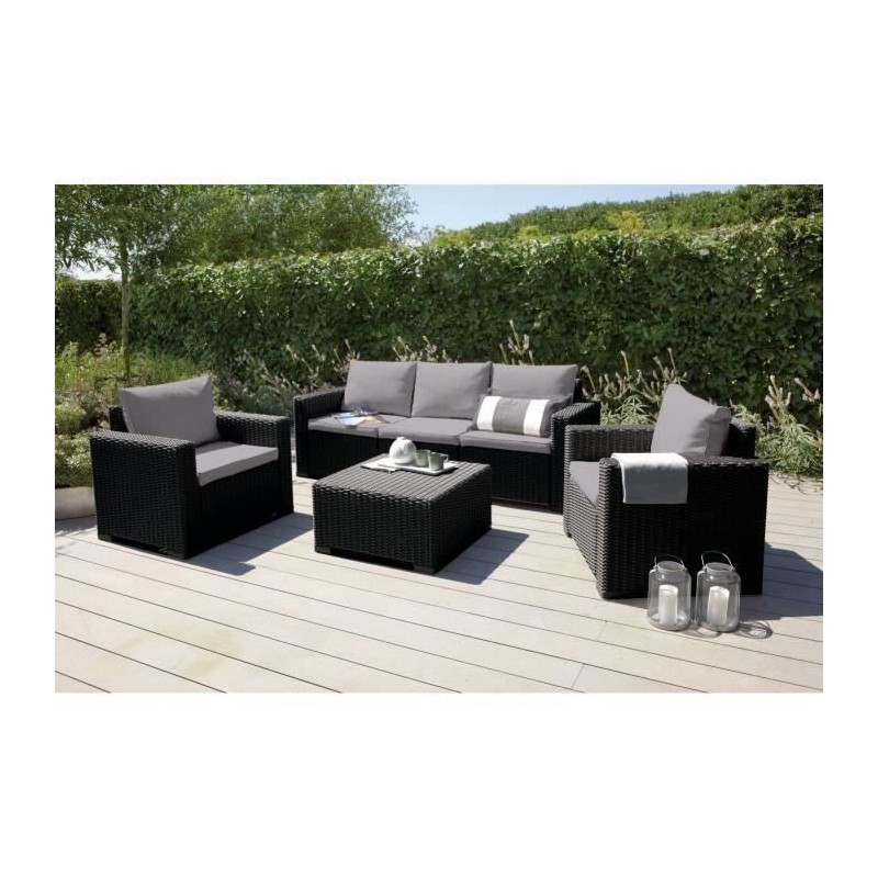 Salon de jardin - ALLIBERT - CALIFORNIA - Modulable - Gris Salon de jardin - ALLIBERT - CALIFORNIA - Modulable - Gris