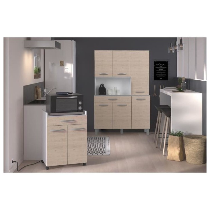 OSLO Buffet de 120 cm - 1 Tiroir et 6 Portes - L 120 x P 40 x H 185 cm - Coloris Chene OSLO Buffet de 120 cm - 1 Tiroir et 6 Portes - L 120 x P 40 x H 185 cm - Coloris Chene