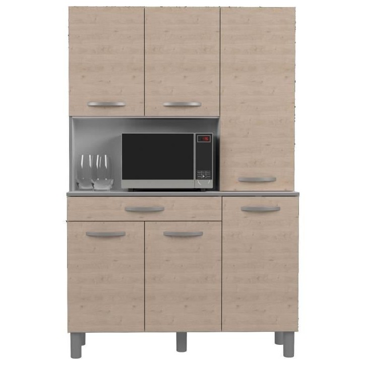 OSLO Buffet de 120 cm - 1 Tiroir et 6 Portes - L 120 x P 40 x H 185 cm - Coloris Chene OSLO Buffet de 120 cm - 1 Tiroir et 6 Portes - L 120 x P 40 x H 185 cm - Coloris Chene