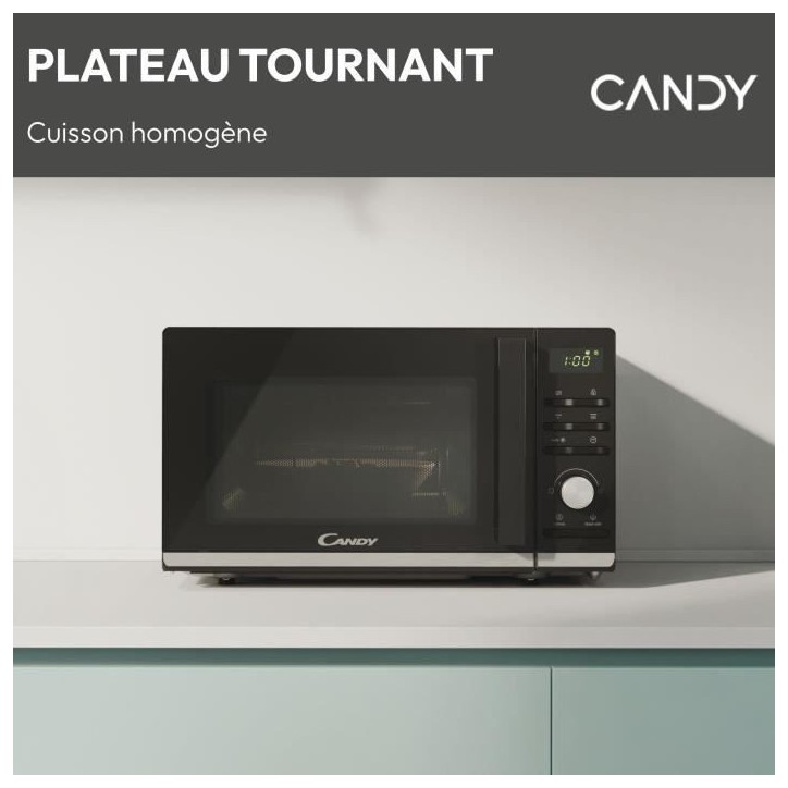 Micro-ondes Gril Candy Moderna CMGA20TNDB 700W 20L Digital Noir - Fonction Décongélation - 11 Niveaux de Puissance - 19 Menus Micro-ondes Gril Candy Moderna CMGA20TNDB 700W 20L Digital Noir - Fonction Décongélation - 11 Niveaux de Puissance - 19 Menus