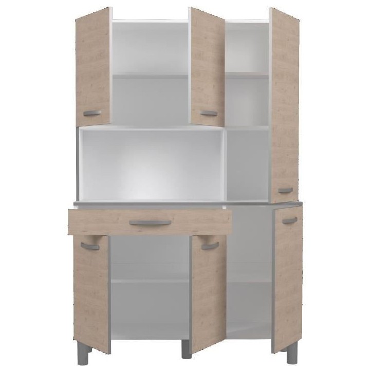 OSLO Buffet de 120 cm - 1 Tiroir et 6 Portes - L 120 x P 40 x H 185 cm - Coloris Chene OSLO Buffet de 120 cm - 1 Tiroir et 6 Portes - L 120 x P 40 x H 185 cm - Coloris Chene