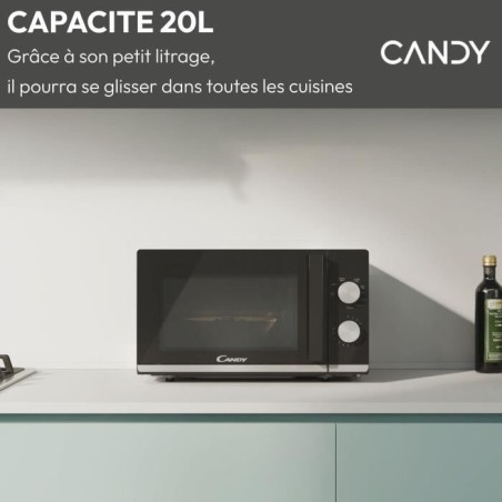 CMG20TNMB Micro-ondes Gril CANDY Moderna 20L 700W - Gril 900W - UI mécanique 6 niveaux de puissance - Fonction Décongélation