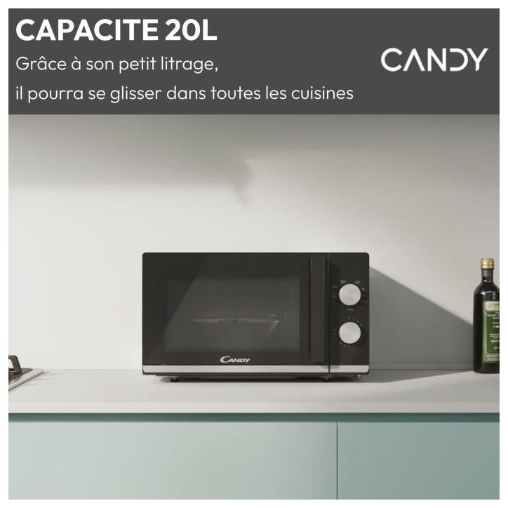 CMG20TNMB Micro-ondes Gril CANDY Moderna 20L 700W - Gril 900W - UI mécanique 6 niveaux de puissance - Fonction Décongélation CMG20TNMB Micro-ondes Gril CANDY Moderna 20L 700W - Gril 900W - UI mécanique 6 niveaux de puissance - Fonction Décongélation