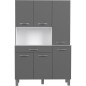 OSLO Buffet de 120 cm - 1 Tiroir et 6 Portes - L 120 x P 40 x H 185 cm - Coloris Gris brillant - EKIPA OSLO Buffet de 120 cm - 1 Tiroir et 6 Portes - L 120 x P 40 x H 185 cm - Coloris Gris brillant - EKIPA