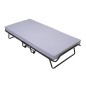 SEDAC Lit d'appoint pliant 17 lattes 90x190cm + Matelas mousse 10 cm