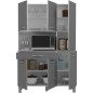 OSLO Buffet de 120 cm - 1 Tiroir et 6 Portes - L 120 x P 40 x H 185 cm - Coloris Gris brillant - EKIPA OSLO Buffet de 120 cm - 1 Tiroir et 6 Portes - L 120 x P 40 x H 185 cm - Coloris Gris brillant - EKIPA