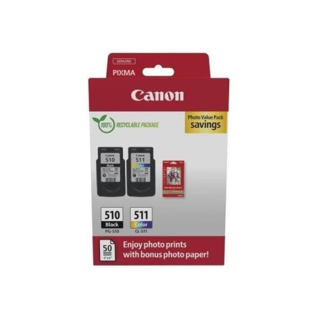 Pack de 2 cartouches d'encre + pack papiers photo - CANON - PG-510 Noi