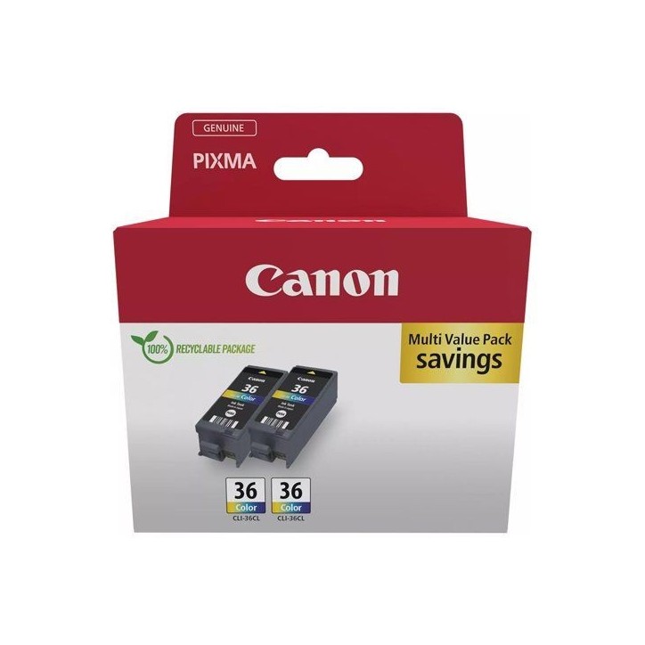Pack 2 cartouche d'encre CANON CLI-36 - Multi couleurs
