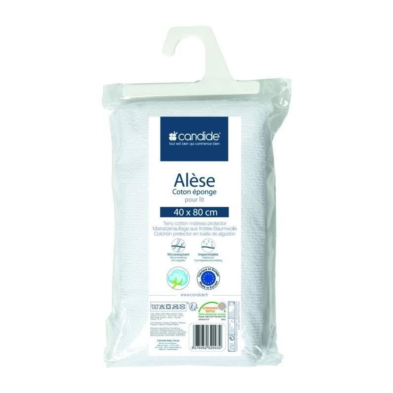 Alese éponge - CANDIDE - 232003 - 40x80 cm - Blanc Alese éponge - CANDIDE - 232003 - 40x80 cm - Blanc
