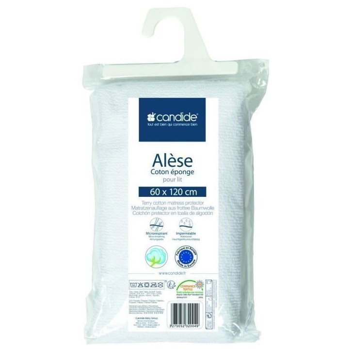 Protege Matelas Bébé 60x120 - Alese Bébé - Silencieux - Imperméable - Absorbant - oeko Tex - Made In Europe - 60x120cm Blan Protege Matelas Bébé 60x120 - Alese Bébé - Silencieux - Imperméable - Absorbant - oeko Tex - Made In Europe - 60x120cm Blan