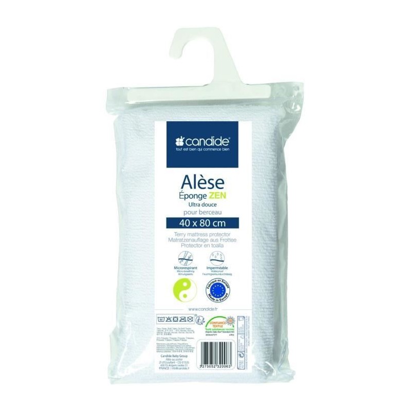Alese éponge Zen - CANDIDE - 232006 - 40x80 cm - Blanc Alese éponge Zen - CANDIDE - 232006 - 40x80 cm - Blanc