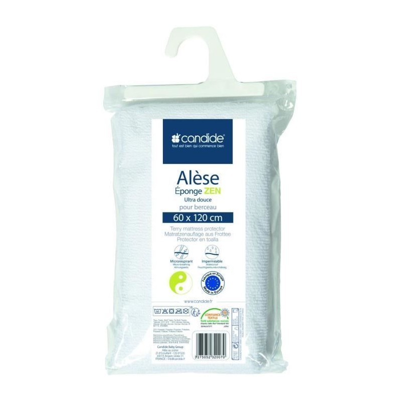 Alese éponge Zen - CANDIDE - 232007 - 60x120 cm - Blanc Alese éponge Zen - CANDIDE - 232007 - 60x120 cm - Blanc