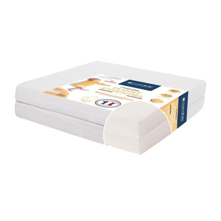 Matelas Bébé Pliant 2 Parties TINEO 60x120x7cm Essentiel Fabriqué En France - Garantie 5 ans Matelas Bébé Pliant 2 Parties TINEO 60x120x7cm Essentiel Fabriqué En France - Garantie 5 ans