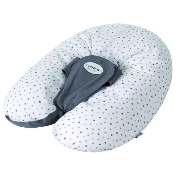 Coussin de maternité - CANDIDE - Multirelax - Polyester / Coton - Gris / Etoiles