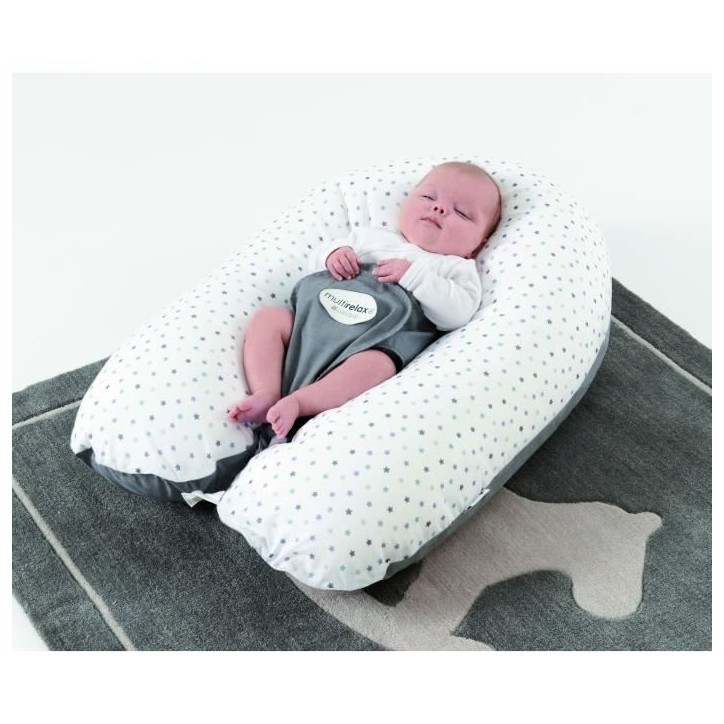 Coussin de maternité - CANDIDE - Multirelax - Polyester / Coton - Gris / Etoiles
