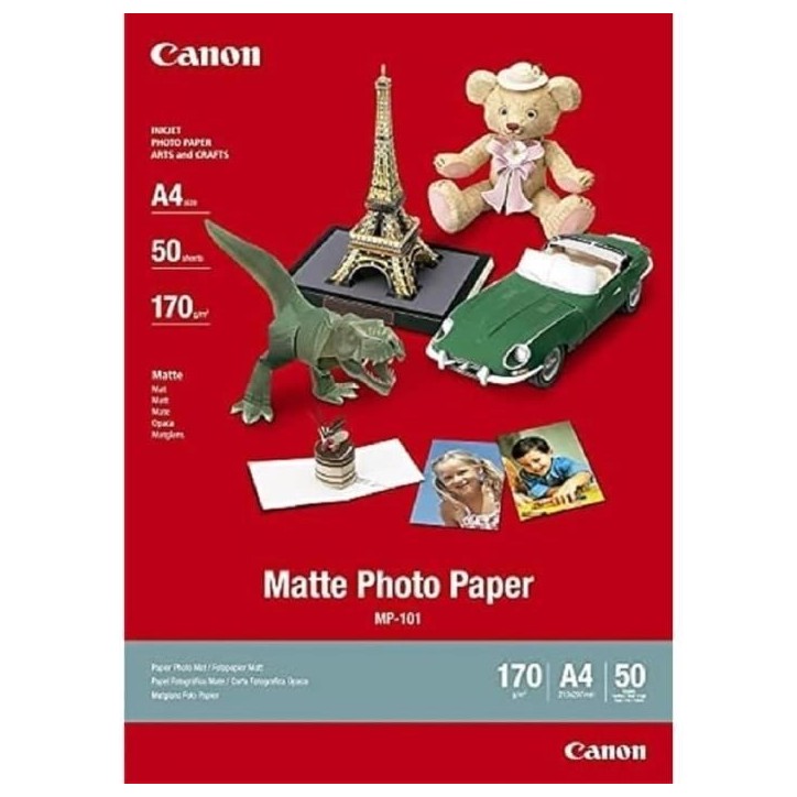 Papier photo mat CANON MP-101 170g/m2 - Format A4 - 50 feuilles