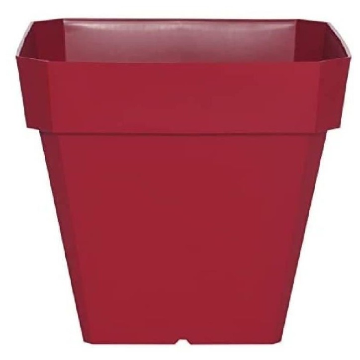 RIVIERA Pot de fleurs carré Soleilla en plastique - 49 x 49 x H 50 cm - 65 L - Rouge RIVIERA Pot de fleurs carré Soleilla en plastique - 49 x 49 x H 50 cm - 65 L - Rouge