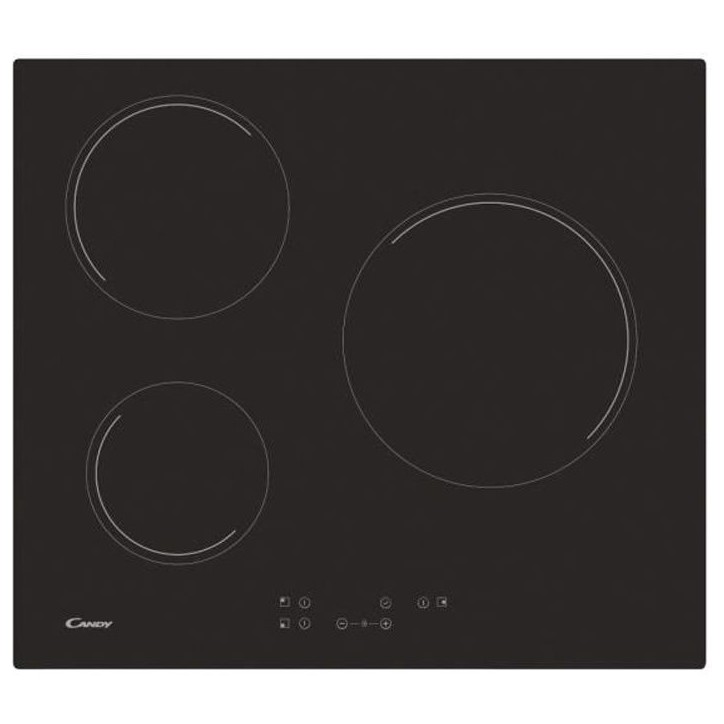 Plaque de cuisson vitrocéramique CANDY CH63CT - 3 foyers - Noir Plaque de cuisson vitrocéramique CANDY CH63CT - 3 foyers - Noir