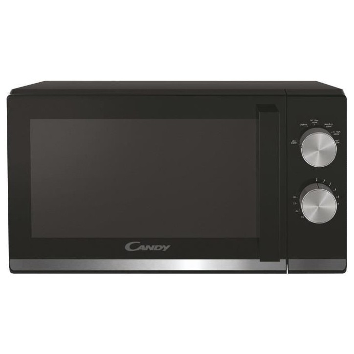 Micro-ondes Candy Moderna CMW20TNMB 700 W 20L Noir - Fonction Décongélation - Plateau Tournant en Verre - 6 Niveaux de Puissan