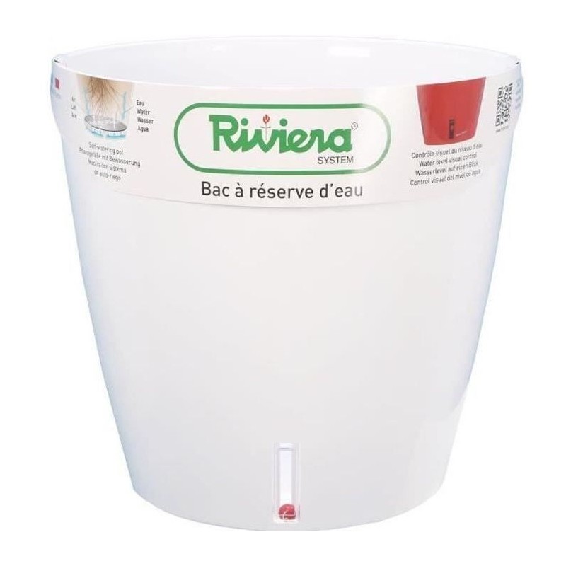 RIVIERA Pot rond Eva New en plastique - Ø 46 cm - 49 L - Blanc RIVIERA Pot rond Eva New en plastique - Ø 46 cm - 49 L - Blanc