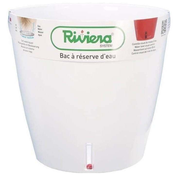 RIVIERA Pot rond Eva New en plastique - Ø 46 cm - 49 L - Blanc RIVIERA Pot rond Eva New en plastique - Ø 46 cm - 49 L - Blanc