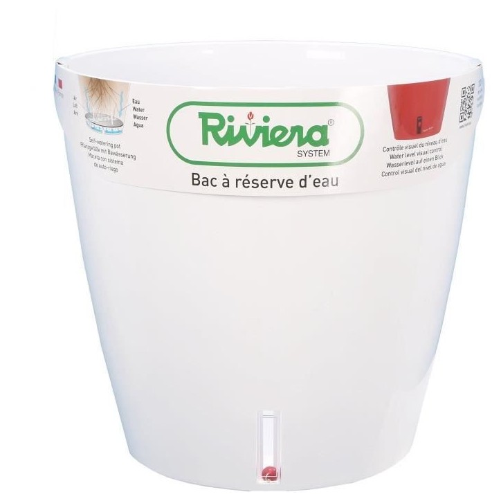 RIVIERA Pot rond Eva New en plastique - Ø 46 cm - 49 L - Blanc RIVIERA Pot rond Eva New en plastique - Ø 46 cm - 49 L - Blanc